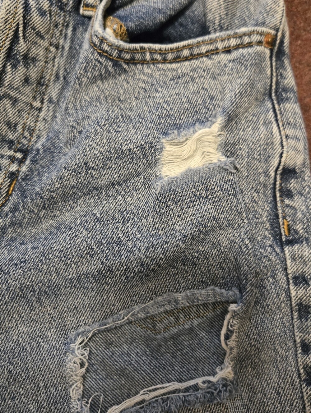 Y2K Pacific Sunwear Dad Jeans In Size 23 Ripped Distressed Acid Wash - Picture 7 of 13
